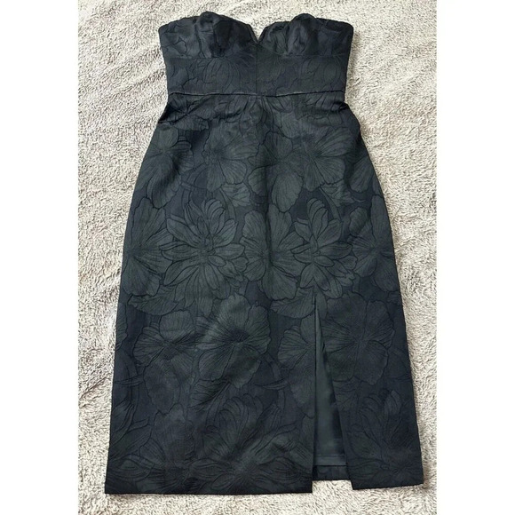 J. Crew Collection Black Jacquard Cocktail Dress Strapless Size 4 New - Picture 5 of 16